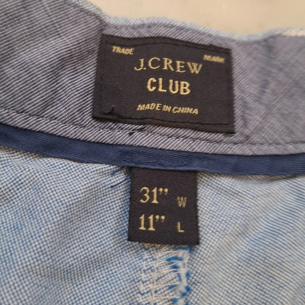 J.Crew Club Chino Shorts Mens 31 Blue Oxford Cotton Casual Preppy Summer Classic